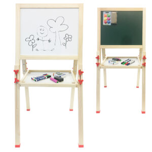 Børnestaffeli med kridttavle & whiteboard