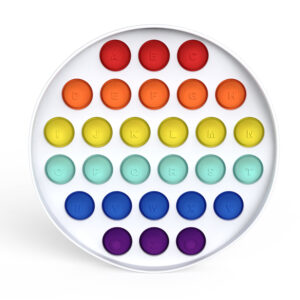 Fidget Toys - Pop It - Hvid Cirkel Regnbue (med alfabet)