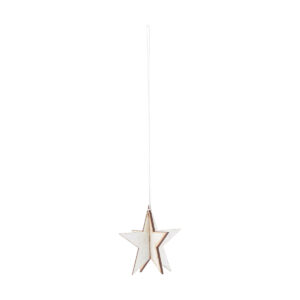 House Doctor Ornament, Glitter Star, hvid, 5 cm, 6 sæt/pk.