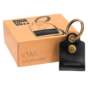 Kreafunk c-TAG Nøglering med kabelorganiser sort, læder