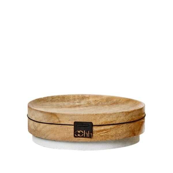 OOHH Wooden bowl w/sand paper, White D19 X H6