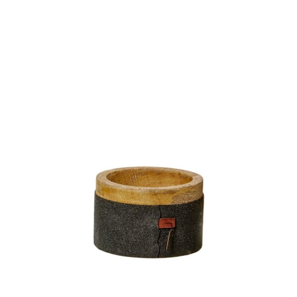 OOHH Wooden bowl w/sanded paper, Black D10 X H6,5