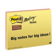 Post-it møde notes 149x200 mm Super Sticky, 12 blk. pr. pk