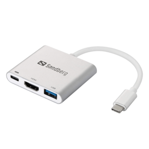 Sandberg cUSB-C Mini Dock HDMI+USB, Hvid