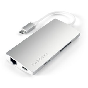 Satechi USB-C Multi-Port Adapter 4K Gigabit Ethernet V2, Silver