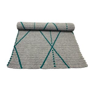 Tæppe i 100% ren Nepal uld - blå/grå - 170 x 110 cm