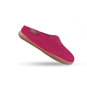 Uldtøffel (100% ren uld) - Model Pink m/Gummisål - Dansk Design fra SHUS