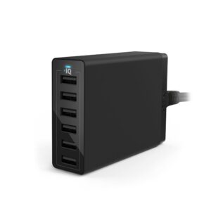 Anker PowerPort 6 USB Hub oplader, Sort