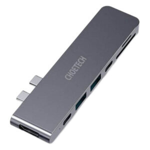 Choetech 7-i-1 USB-C hub, USB 3.0 4K/60Hz HDMI 87W PD, grå
