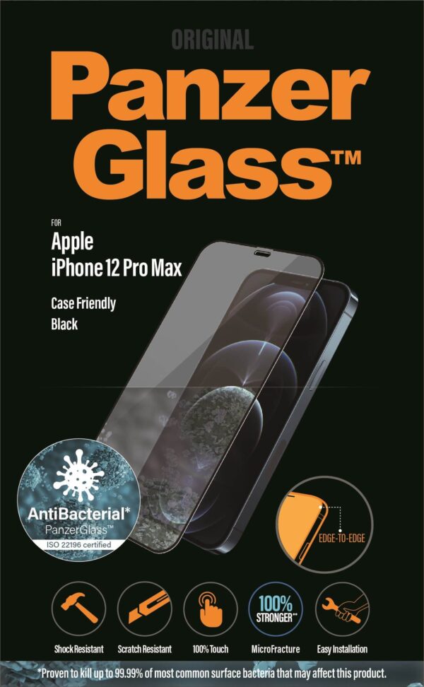 PanzerGlass Apple iPhone 12 Pro Max, sort