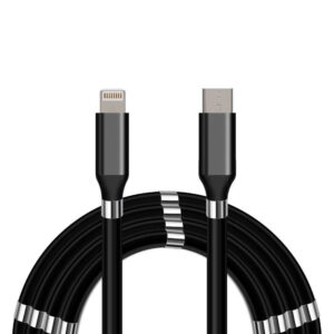 SERO QC magnetisk kabel, USB-C til Lightning, 2m, sort