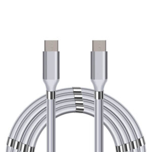 SERO magnetisk kabel, PD USB-C til PD USB-C, 1m, hvid