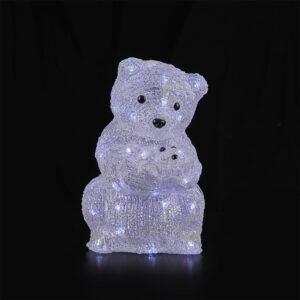 Bjørn Akryl - højde 20 cm med LED-Lys