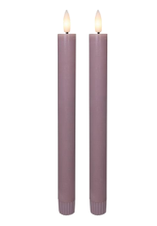 Cozzy kronelys, 3D flamme, 22,2 cm, rosa, 2 stk m. fjernbetjening